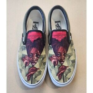 VANS x Sydney G. James Slip-On Size 13 Black History Month Collab Portrait Art